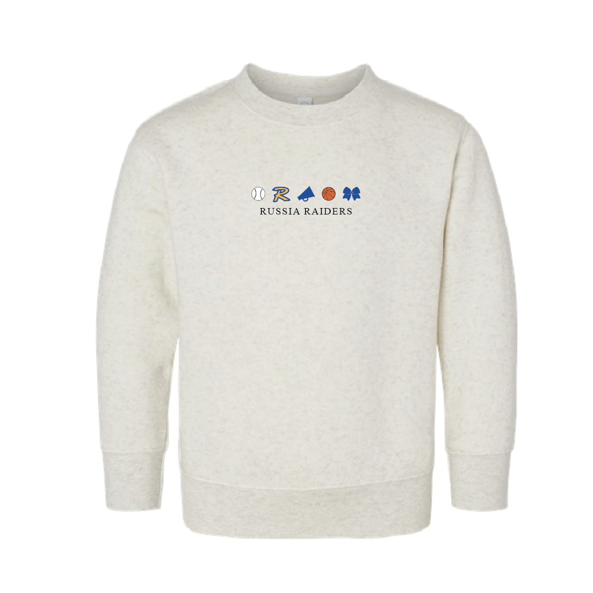 Russia Raiders Natural Heather Toddler Embroidered Crewneck Sweatshirt