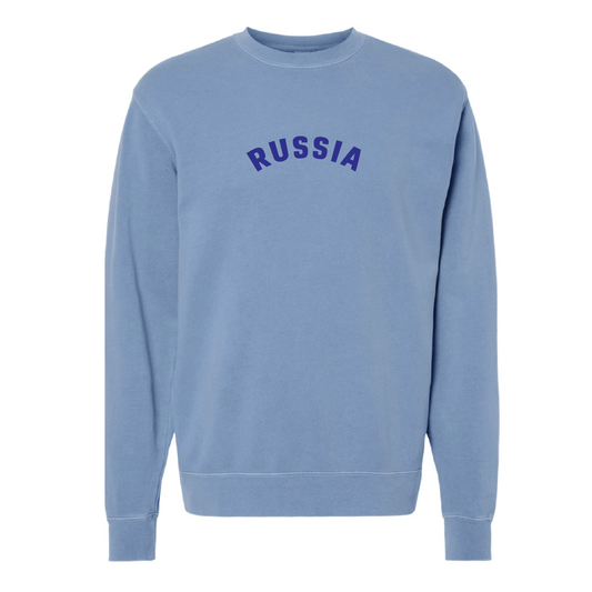 Blue Russia Embroidered Crewneck Sweatshirt
