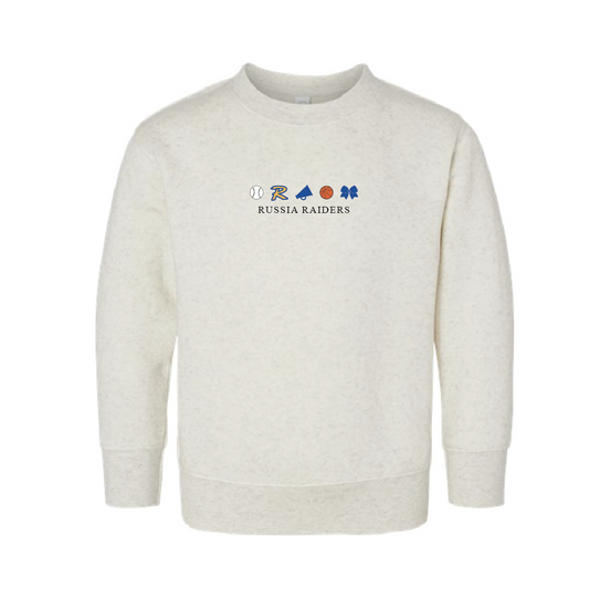 Russia Raiders Natural Heather Toddler Embroidered Crewneck Sweatshirt